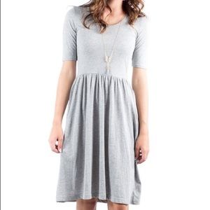 DownEast Falling Leaves Dress Heather Gray Medium